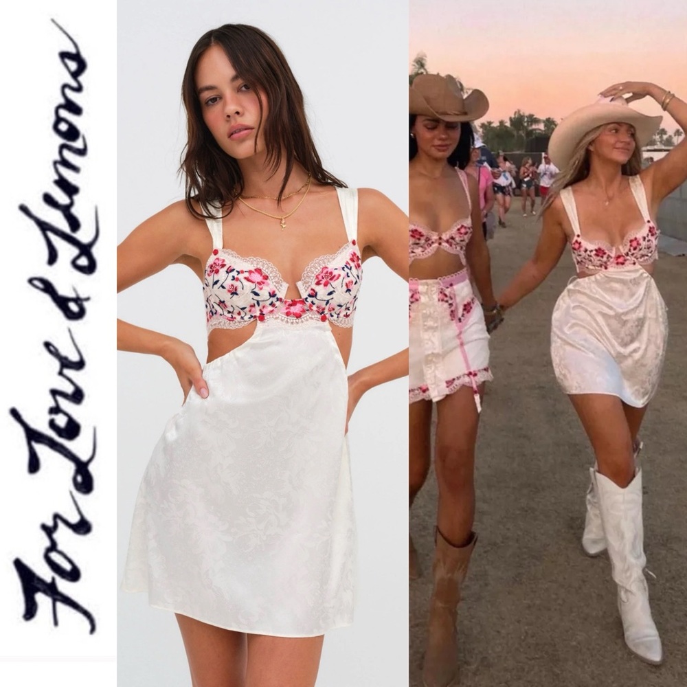 NWT FOR LOVE & LEMONS Festival Rose Dress SOLD OUT Small floral